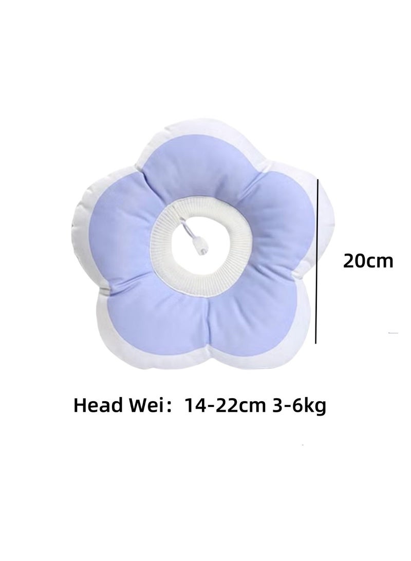 Oldzhan Cat Cone Collar Waterproof Soft Cone Collar Used for Post Surgery Protection of Cat Wounds Elizabeth Era Kitten Pet Stop Licking Cat Recovery Used for Cat Collar Puppy Cat Neck Cone Replacement Kitten Blue M Size (17-27cm) - Image 2