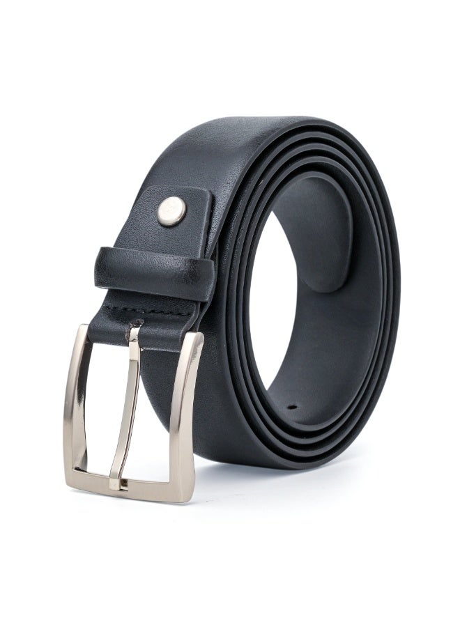Mont Hawk Men's Genuine Italian Leather Belt – Black Premium Dress & Casual Belt with Taiwan Alloy Steel Buckle, 35mm Formal Business Waist Belt for Men - Image 1