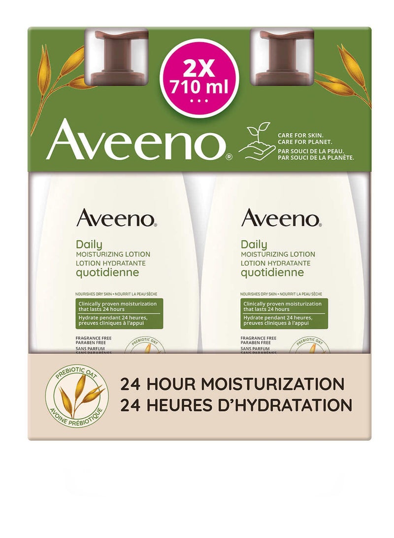 Aveeno Active Naturals Daily Moisturizing Body and Face Lotion 2x710 ml - Image 4