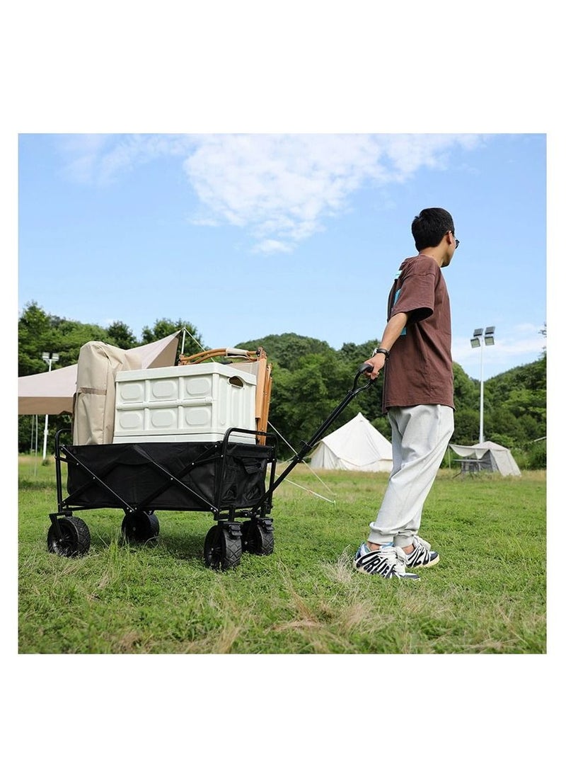 SUNRISE - Folding Wagon Foldable Camping Cart Heavy Duty Utility Beach Wagon Cart Large Capacity Foldable Grocery Wagon for Garden Outdoor  Sports Camping Picnic - Image 1