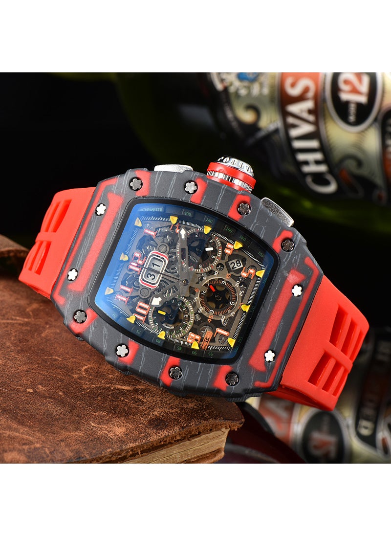 Generic - Richard Quartz Multifunction Calendar Watch Red - Image 1
