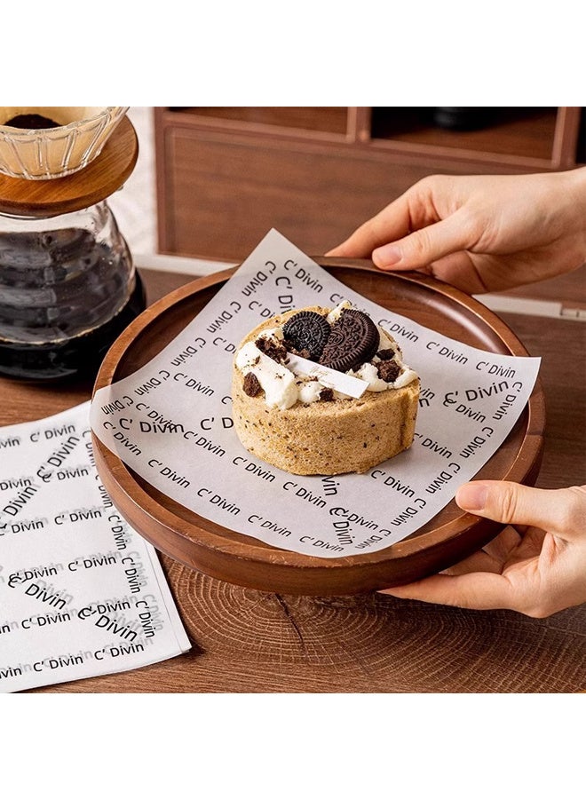 200 قطعة من ورق الشمع للطعام، بطانات سلال الطعام، أوراق تغليف مقاومة للدهون، ورق شواء، خلفية بيضاء مع نص فرنسي مطبوع. - Image 2