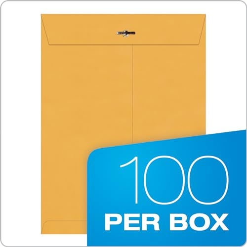 Quality Park 9 x 12 Clasp Envelopes, Clasp and Gummed Closures for Storing or Mailing, Extra Heavy-Duty 32 lb Kraft Paper, 100 per Box (QUA37790) - Image 4