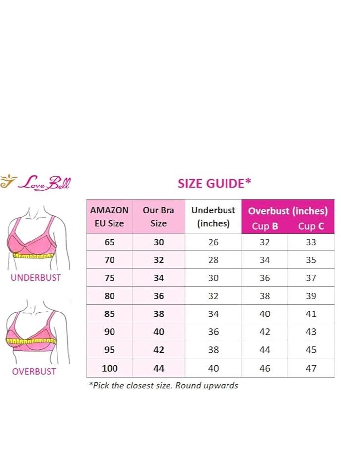 Love Bell - Love Bell Women's Everyday Bra - Double-Layered, High Coverage, All-Day Comfort Bra (BLACK) - Image 1