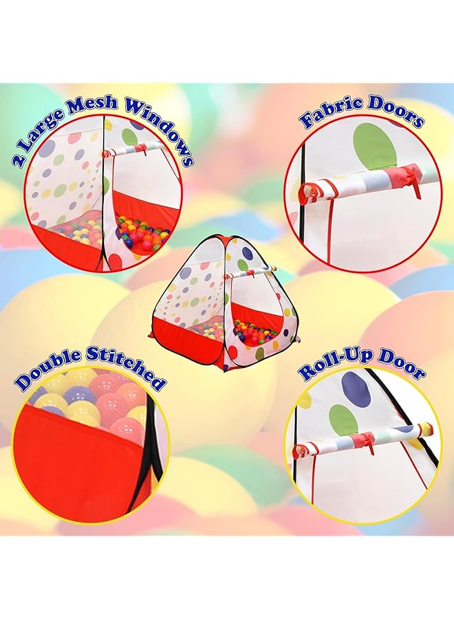 مومو بير خيمة لعب الأميرة المنبثقة مع حقيبة تخزين بسحاب، خيمة لعب للأطفال قابلة للطي في الهواء الطلق، حفرة كرات داخلية، خيمة شاطئ للأطفال، ألعاب للبنات الصغار، حفرة كرات للأطفال (50 كرة متضمنة) - Image 4