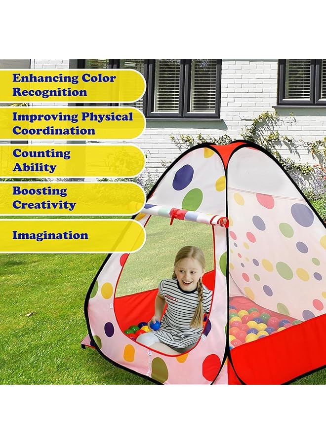 مومو بير خيمة لعب الأميرة المنبثقة مع حقيبة تخزين بسحاب، خيمة لعب للأطفال قابلة للطي في الهواء الطلق، حفرة كرات داخلية، خيمة شاطئ للأطفال، ألعاب للبنات الصغار، حفرة كرات للأطفال (50 كرة متضمنة) - Image 3