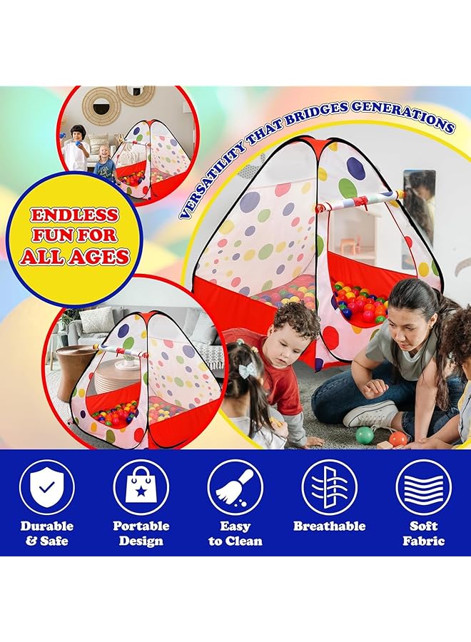 مومو بير خيمة لعب الأميرة المنبثقة مع حقيبة تخزين بسحاب، خيمة لعب للأطفال قابلة للطي في الهواء الطلق، حفرة كرات داخلية، خيمة شاطئ للأطفال، ألعاب للبنات الصغار، حفرة كرات للأطفال (50 كرة متضمنة) - Image 2