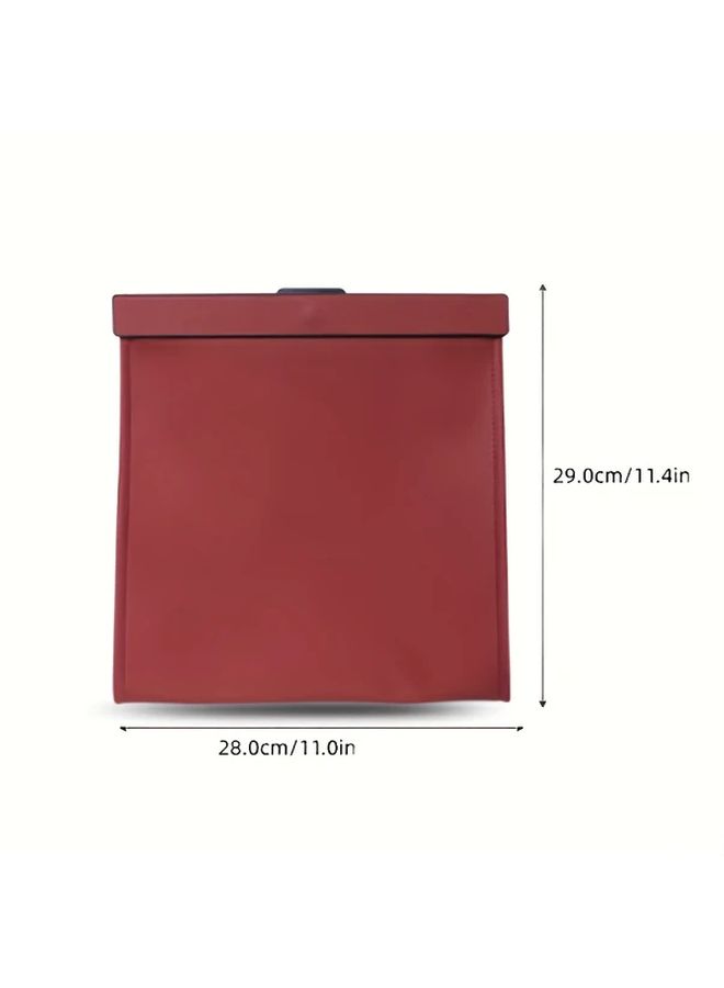 Red Universal Car Seat Back Storage Bag with Garbage Holder for Vehicle - Image 2