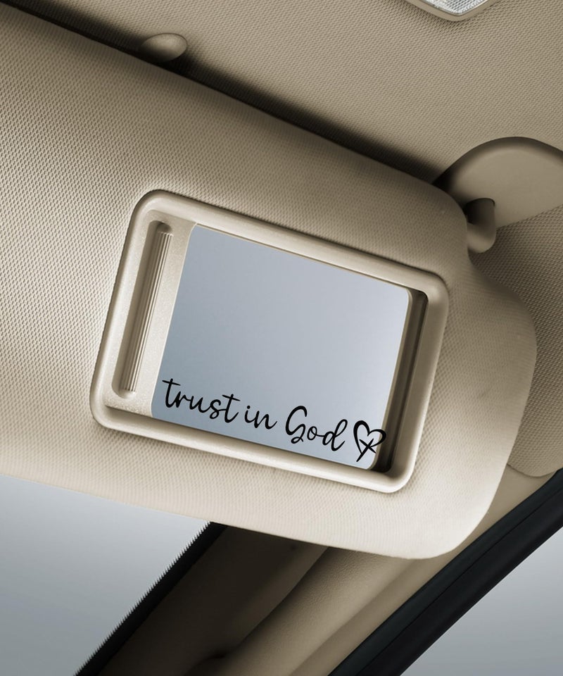 SCUARI 4PCS Car Stickers,Car Decals,Car Accessories Stickers and Decals,Trust in God Rearview Mirror Decal,Trust in God Automotive Mirror Decoration,Suitable for Most Car Truck SUV (Black) - Image 5