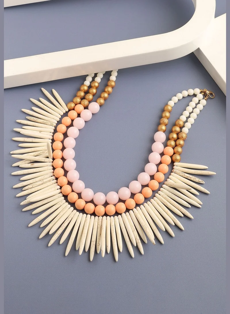 SOHI Gold Plated Party Designer Stone Statement Necklace For Women