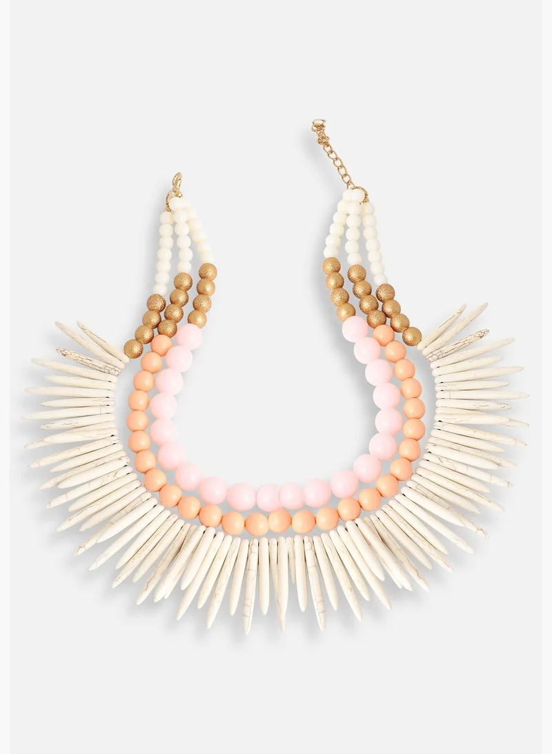 SOHI Gold Plated Party Designer Stone Statement Necklace For Women