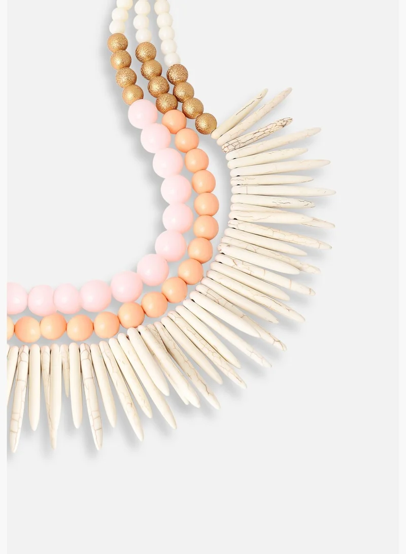 SOHI Gold Plated Party Designer Stone Statement Necklace For Women