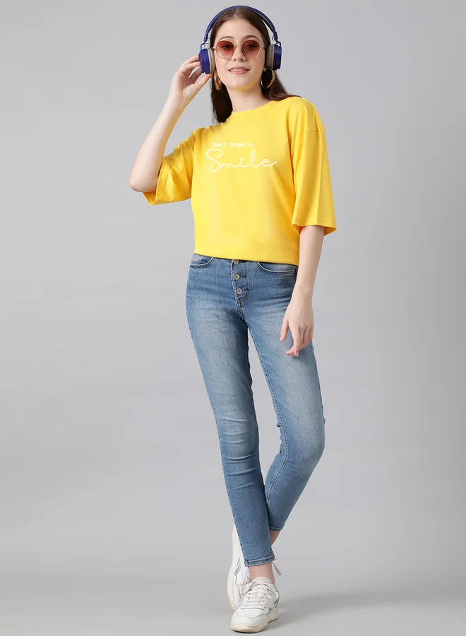 كوتي Slogan Print Short Sleeve Oversized T-Shirt