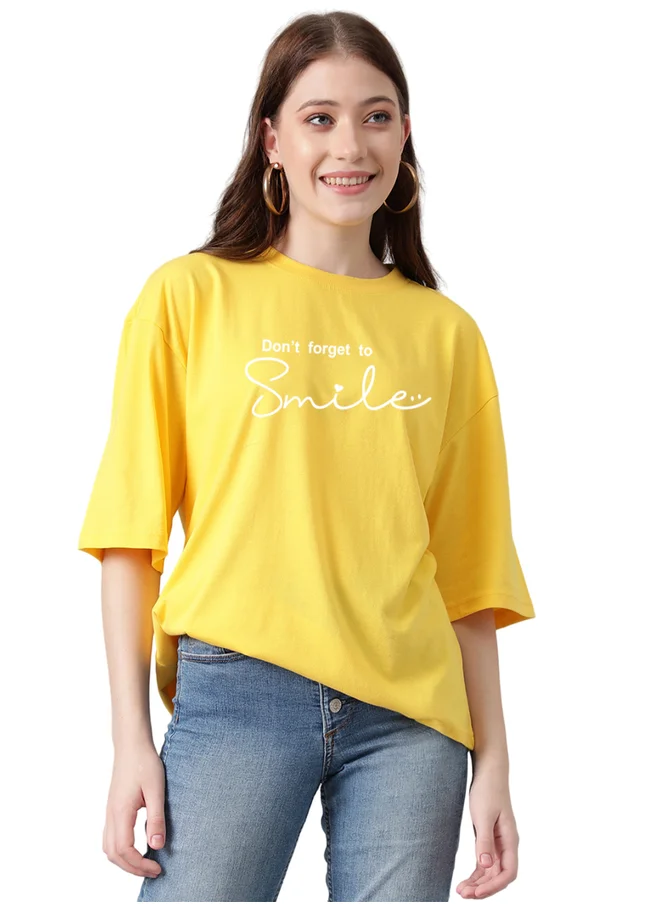 كوتي Slogan Print Short Sleeve Oversized T-Shirt