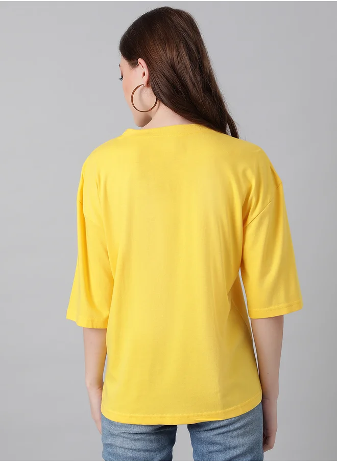 كوتي Slogan Print Short Sleeve Oversized T-Shirt
