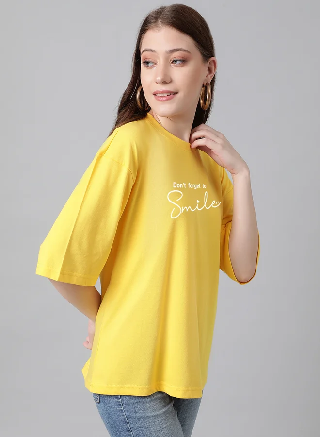 كوتي Slogan Print Short Sleeve Oversized T-Shirt