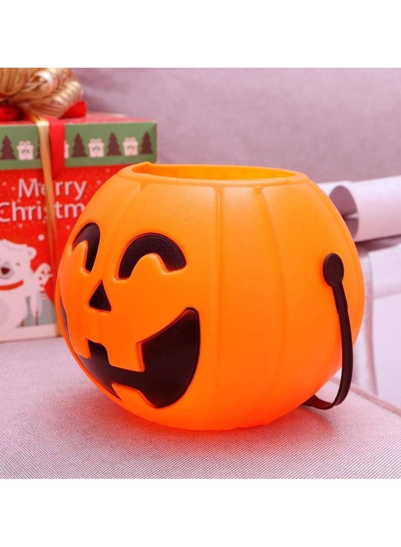 JOLLITY LLC Halloween Pumpkin Bucket for Trick or Treat Candy Collection with Holder Party Decorations 17 CMS (Bucket 4 pcs) - Image 4