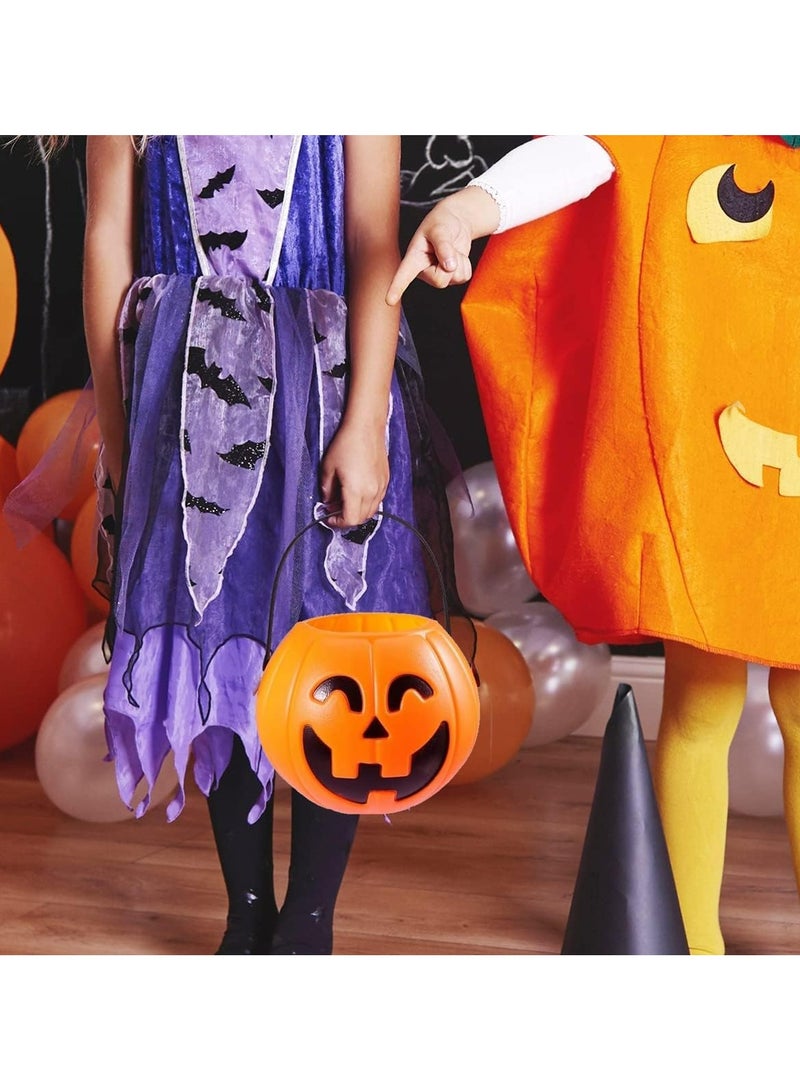 JOLLITY LLC Halloween Pumpkin Bucket for Trick or Treat Candy Collection with Holder Party Decorations 17 CMS (Bucket 4 pcs) - Image 5