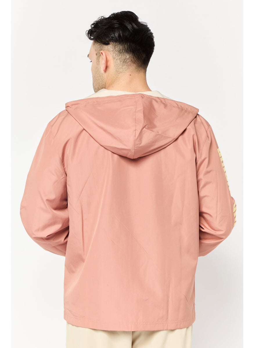 adidas Originals Men Sportswear Fit Brand Logo Outdoor Jacket, Light Brown  - Image 4