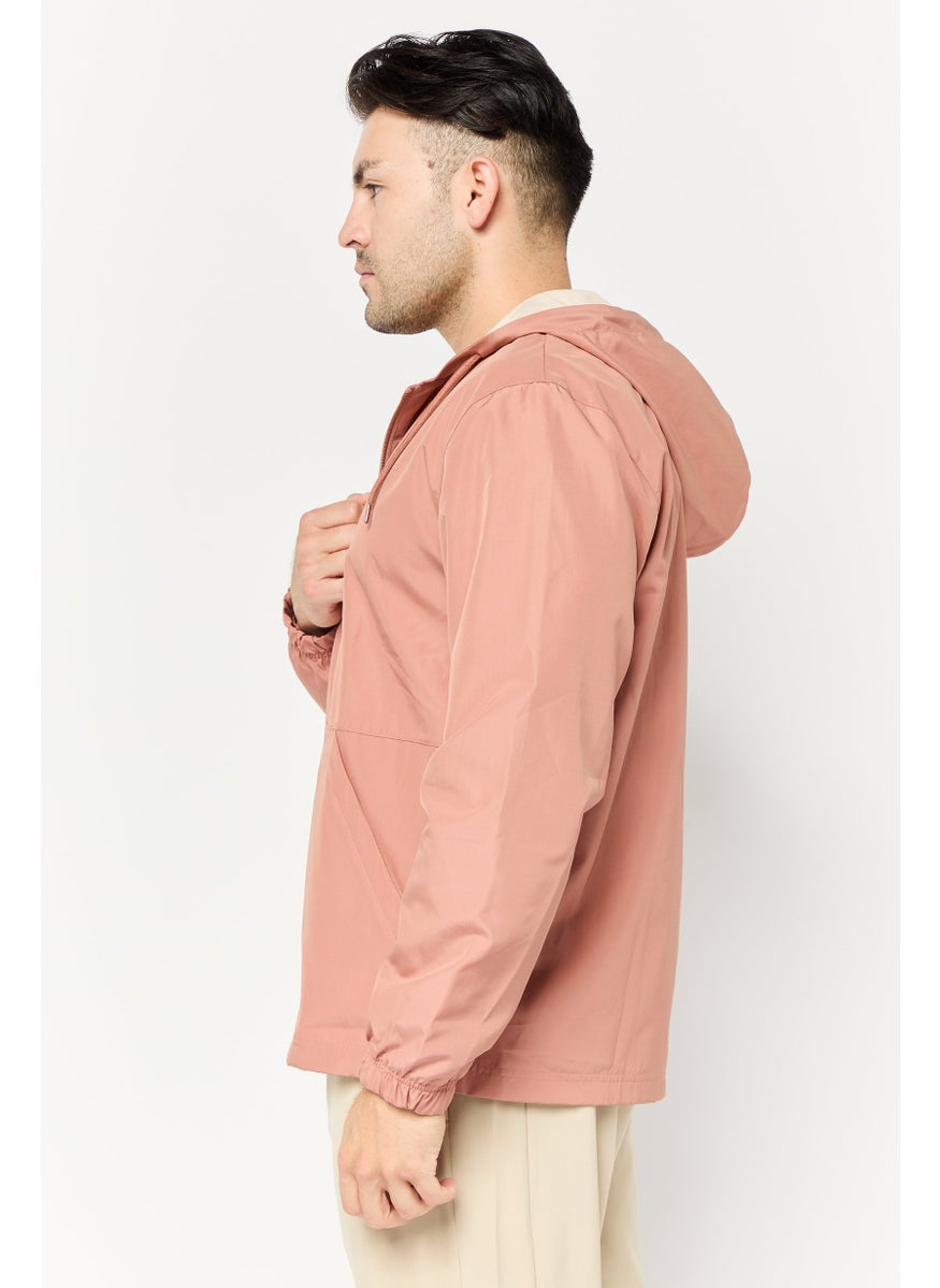 adidas Originals Men Sportswear Fit Brand Logo Outdoor Jacket, Light Brown  - Image 3