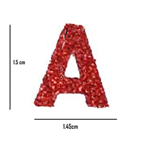 Comet Busters Self-Adhesive Glitter Alphabet Stickers for Art & Craft, Decorations, Project Work, School Work (STK01-4) (Red2) - Image 4
