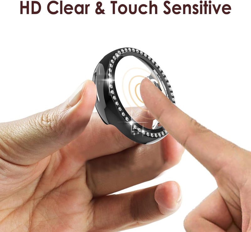 Simpeak 5Pack Bling Case Screen Protector Compatible with Google Pixel Watch 2 2023 Pixel Watch 41mm Smartwatch Full Protection HD Clear High Sensitivity  Rose PinkClearSilverBlackGold - Image 4