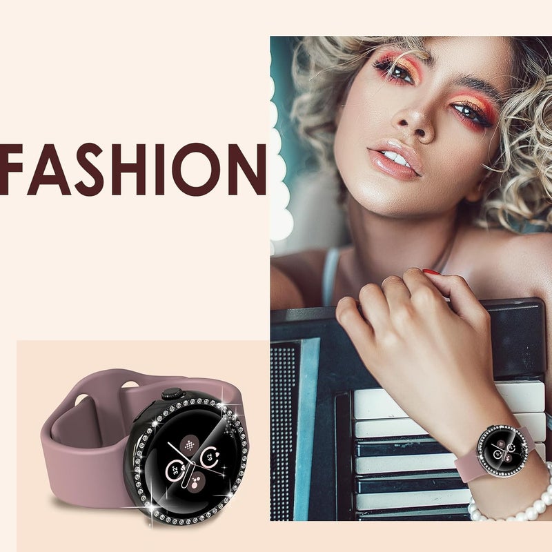 Simpeak 5Pack Bling Case Screen Protector Compatible with Google Pixel Watch 2 2023 Pixel Watch 41mm Smartwatch Full Protection HD Clear High Sensitivity  Rose PinkClearSilverBlackGold - Image 5