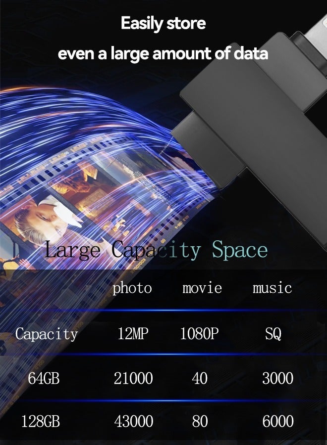 روكيو محرك أقراص فلاش USB متعدد الوظائف لأجهزة iPhone/iPad/iPod بسرعة قراءة 60 ميجابايت/ثانية وسرعة كتابة 50 ميجابايت/ثانية، مزود بمنفذي Lightning وUSB 3.0 للتخزين المزدوج، ومتوافق مع أنظمة التشغيل iOS/Android/Windows/MAC. - Image 4