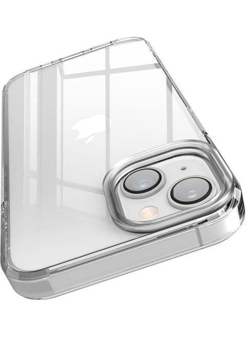 Hybrid for iPhone 14 Case Cover US Military Grade Drop Protection, PC + TPU Hybrid Technology - Clear