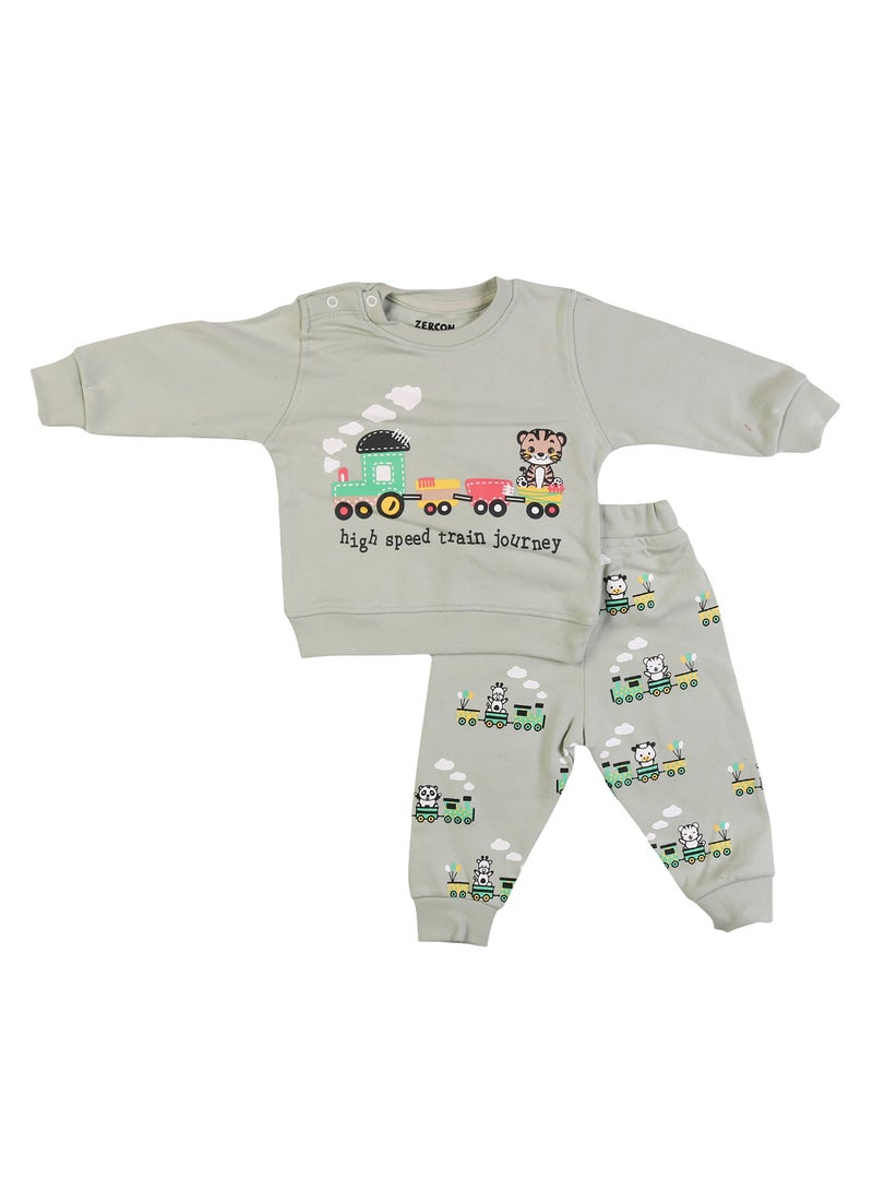 زيركون بيجامة خريفي لحديثي الولادة - 1246 - Image 1