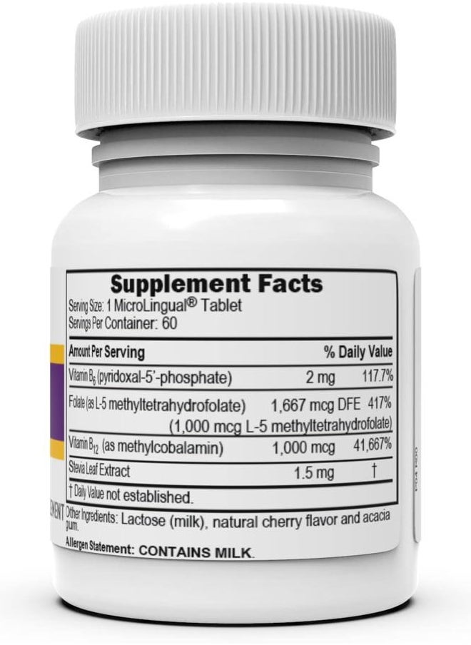 Superior Source No Shot Vitamin B-12 Methylcobalamin 1000 mcg, B-6, & Methylfolate 1000 mcg - Supports Energy, Brain, and Heart Health - Bariatric Friendly - 60 Sublingual Dissolving Tablets  - Image 2