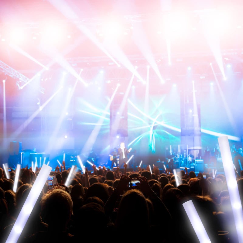 Yinder 100 Pcs LED Glow Sticks, 18.9 Inches Light up Batons with 3 Modes Flashing Light up Stick for Adult Concert Stage Wedding Raves Carnival Halloween Birthday Party (White) - Image 5