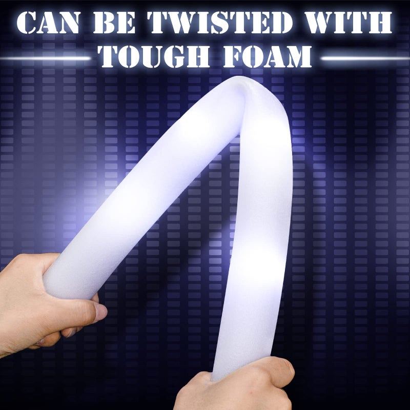 Yinder 100 Pcs LED Glow Sticks, 18.9 Inches Light up Batons with 3 Modes Flashing Light up Stick for Adult Concert Stage Wedding Raves Carnival Halloween Birthday Party (White) - Image 3