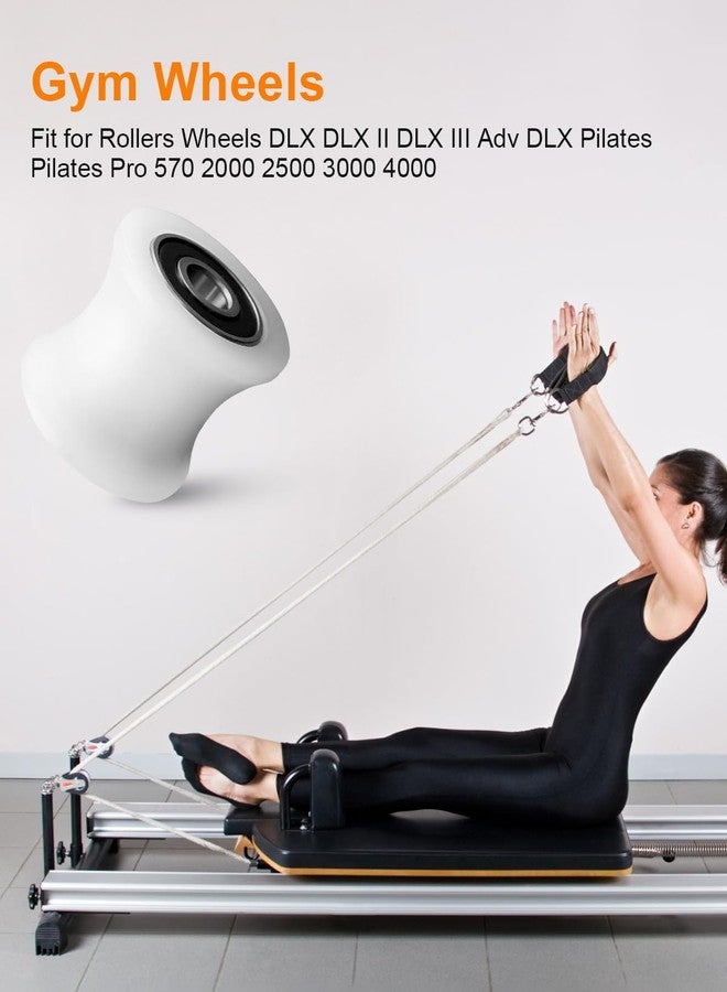 PNYZIK 4 Pcs Gym Wheels Replacement Fit for Rollers Wheels DLX DLX II DLX III Adv DLX Pilates Pilates Pro 570 2000 2500 3000 4000, White Total Gym Accessories - Image 5