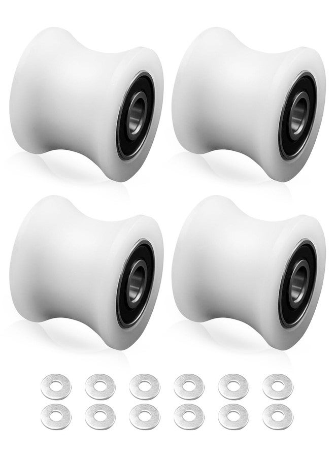 PNYZIK 4 Pcs Gym Wheels Replacement Fit for Rollers Wheels DLX DLX II DLX III Adv DLX Pilates Pilates Pro 570 2000 2500 3000 4000, White Total Gym Accessories - Image 1