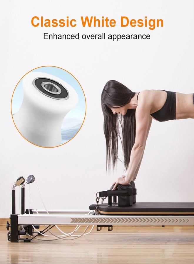 PNYZIK 4 Pcs Gym Wheels Replacement Fit for Rollers Wheels DLX DLX II DLX III Adv DLX Pilates Pilates Pro 570 2000 2500 3000 4000, White Total Gym Accessories - Image 4