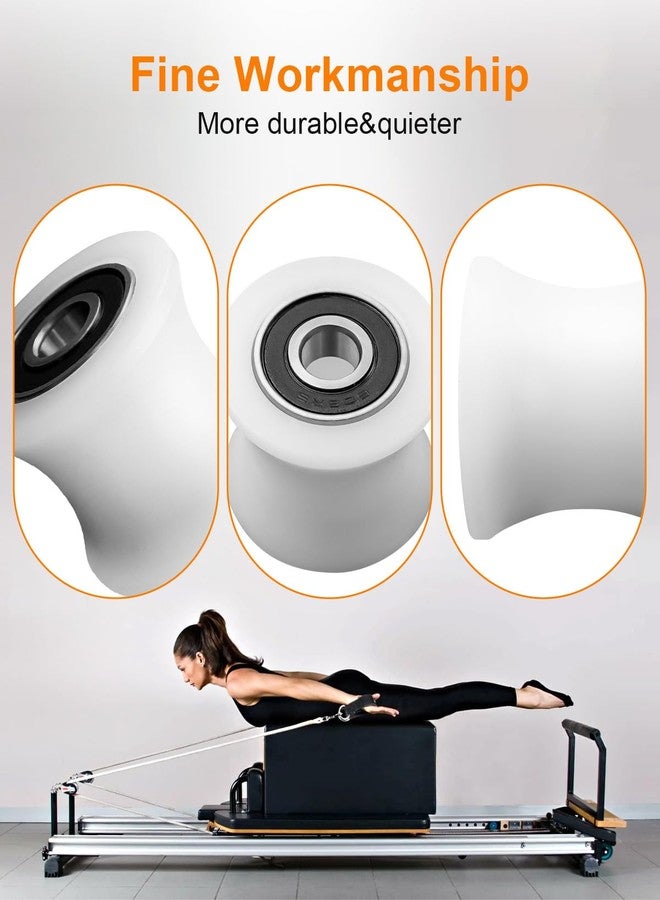 PNYZIK 4 Pcs Gym Wheels Replacement Fit for Rollers Wheels DLX DLX II DLX III Adv DLX Pilates Pilates Pro 570 2000 2500 3000 4000, White Total Gym Accessories - Image 2