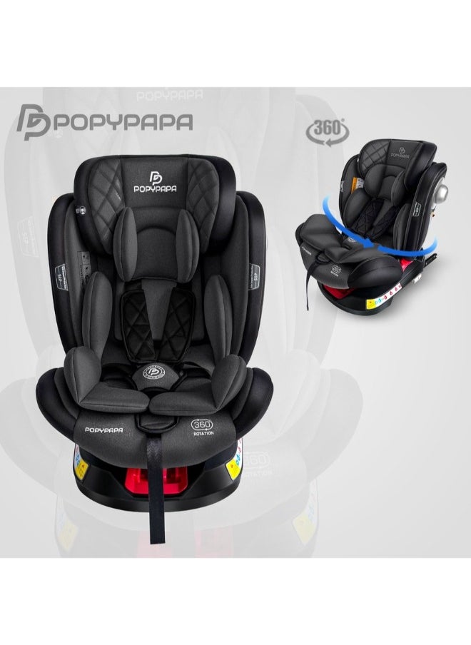 بوبي بابا كارسيت Popypapa ثلاث مراحل يتحمل من 0 الي 36 كيلو وبه خاصة ISO FIX وبه دوران 360 درجه (code CB-836) اسود 