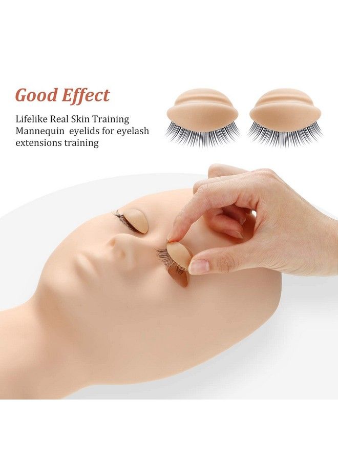 Maitys 2 Boxes 6 Pairs Replacement Eyelids For Mannequin Head Removable Realistic Eyelids With Eyelashes Mannequin Head Eyelids For Eyelash Training Practice Makeup Eyelash Extensions (Tan Color) - Image 5