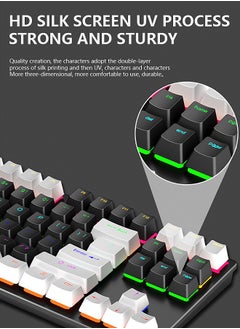 LEAVEN 87-Key Wired Keyboard - Blue Switch - Mechanical Keyboard - Gaming Keyboard - Office Keyboard - RGB Lighting Effect - Computer Keyboard  - Image 5