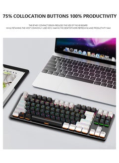 LEAVEN 87-Key Wired Keyboard - Blue Switch - Mechanical Keyboard - Gaming Keyboard - Office Keyboard - RGB Lighting Effect - Computer Keyboard  - Image 3