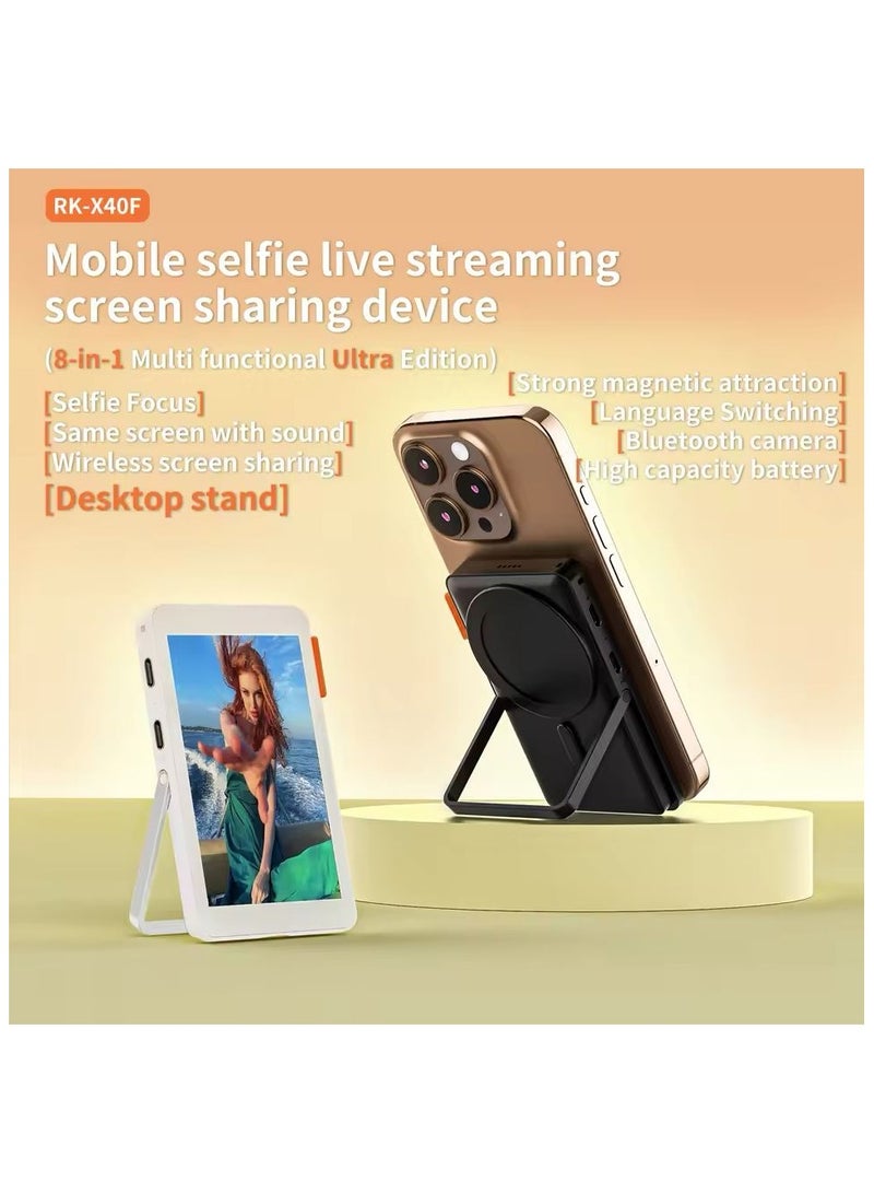 BlueFire Mobile Selfie Live Streaming Device X40F 3rd – 8-in-1 Ultra Edition with Bluetooth Camera, Magnetic Mount, Desktop Stand, 1080p Video, CCD Sensor, Power Bank Function – White - Image 3