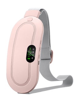 Generic Portable Cordless Heating Pad Electric Waist Belt Device Fast Heating 3 Temperature Modes 4 Vibration Massage Speeds for Back Pain Relief USB Charging Belly Heating Pad  - Image 1