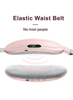 Generic Portable Cordless Heating Pad Electric Waist Belt Device Fast Heating 3 Temperature Modes 4 Vibration Massage Speeds for Back Pain Relief USB Charging Belly Heating Pad  - Image 5