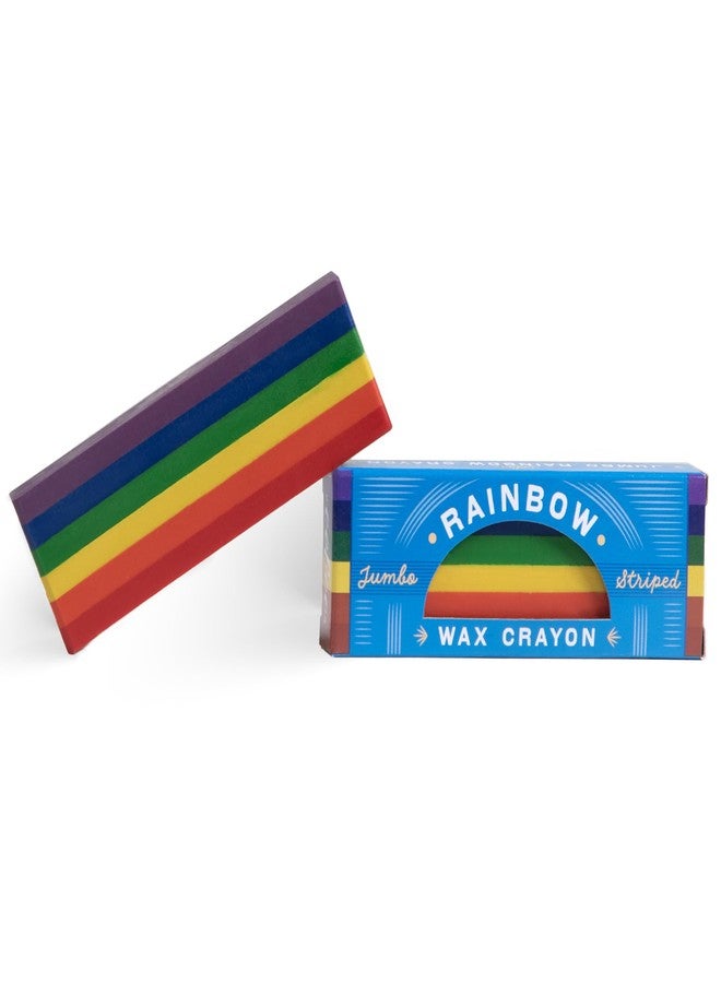 eeBoo: Jumbo Wax Crayon: Rainbow Striped - 6 Vibrant Colors in One Chunky Crayon, 4" x 1.5" x 0.625" Block, Art & Coloring Supplies, Kids Ages 3+ - Image 1