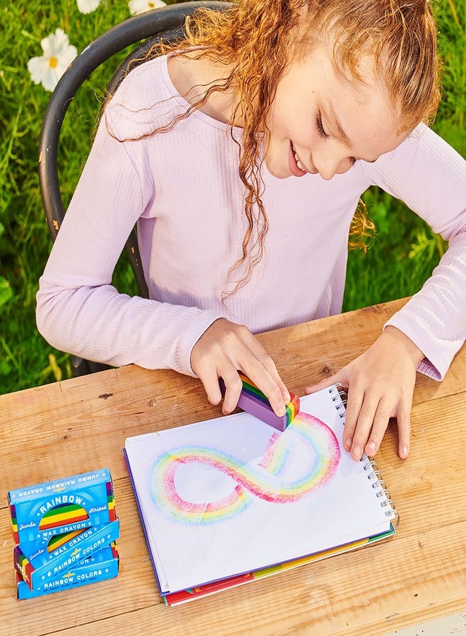 eeBoo: Jumbo Wax Crayon: Rainbow Striped - 6 Vibrant Colors in One Chunky Crayon, 4" x 1.5" x 0.625" Block, Art & Coloring Supplies, Kids Ages 3+ - Image 3