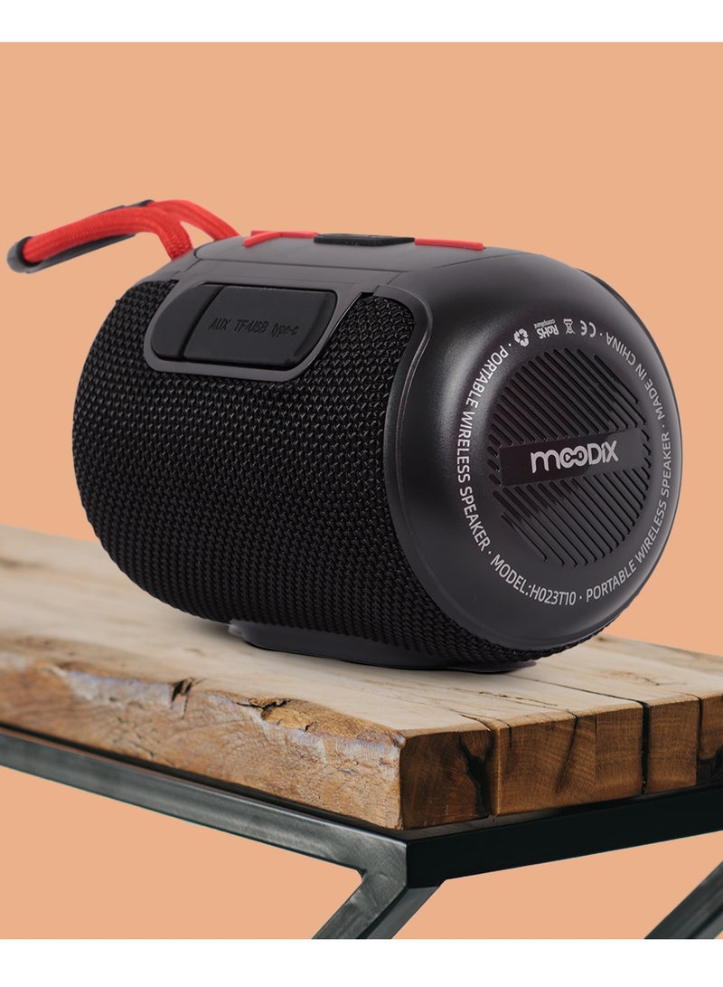 موديكس مكبر صوت بلوتوث لاسلكي مقاوم للماء Moodix IPX6 المحمول، اللون: أسود - Image 3