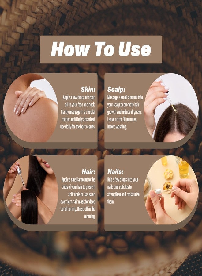 Plant Guru Argan Oil 4 fl. oz. Morocco Virgin, Cold Pressed 100 Pure Natural - Stimulates Hair Growth, Skin, Face And Body Moisturizer. - Image 5