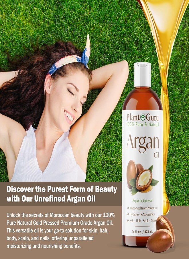 Plant Guru Argan Oil 4 fl. oz. Morocco Virgin, Cold Pressed 100 Pure Natural - Stimulates Hair Growth, Skin, Face And Body Moisturizer. - Image 3