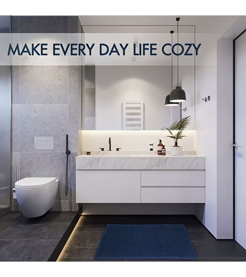 Light Gray Chenille Bathroom Rug Mat 40x60cm Water Absorbent Microfiber Shower Mat Soft Washable Shag Bath Mat Pet Friendly for Bathroom Bedroom Living Room Kitchen - Image 5